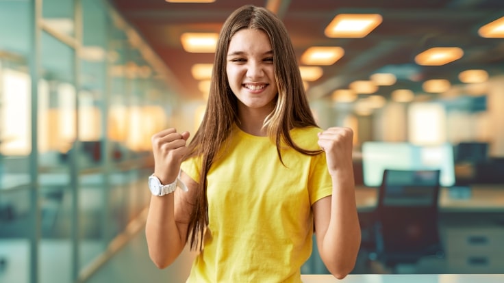 Happy & excited girl